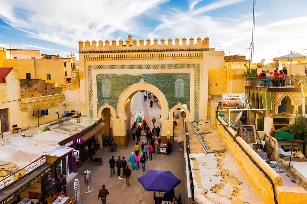 Old-Fes-Medina-view-of-Bab-gate-Boujeloud-scaled