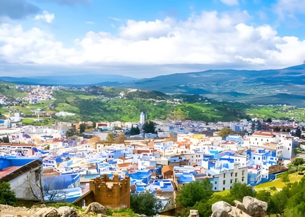 chefchaouen city morocco blue pearl